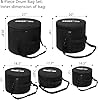 FREEAMG 5-Piece Drum Bag Set, Padded Drum Kit Bags for 12"/ 13"/ 14" Tom Snare, 16" Floor Tom, 22" Bass Drum, Drum Carrying Cases for Drummers #1