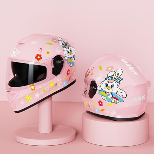 Casco Integral De Motocicleta Para Niños, Casco De Seguridad Para Moto Infantil Con Visera Para Niños De 4 A 10 Años ATV Street Go-Kart Dirt-Bike Aprobado Por ECE 2,48-56CM