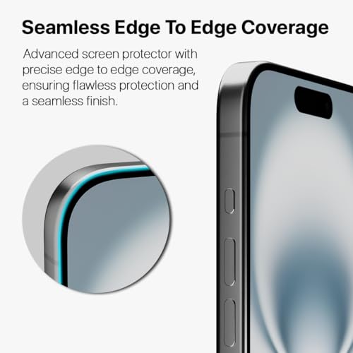 Image of CASEGEAR Privacy Screen Protector Compatible With iPhone 16 Anti Spy Tempered Glass | Curved Edges | Case Friendly | Easy Installation Kit | Pack Of 2