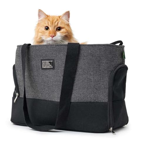 HUNTER BARCELONA Tragetasche, Transporttasche für Hunde und Katzen, 40 x 20 x 30 cm, grau