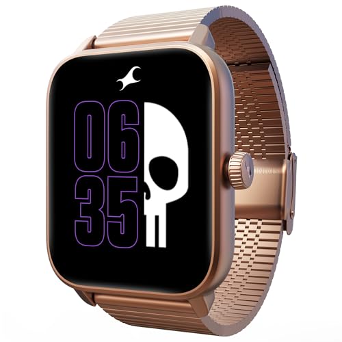 Fastrack Phantom Smart Watch|1.85" UltraVU Display| Functional Crown| SingleSync BT Calling|100+ Sports Modes|100+ Watchfaces|AI Voice Assistant|in-Built Games| Aluminium Case with Mesh Strap