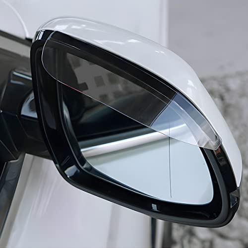 Blilo 2Pcs Car Rear View Mirror Rain Visor Guard, Carbon Fiber Side Window Wind Deflectors, Waterproof Auto Deflectors & Shields Visors, Universal For Cars, Truck And Suv (Transparent) #TOP5