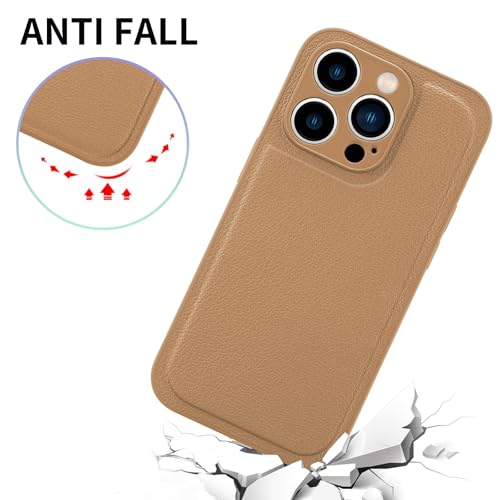 MAYCARI Compatible with iPhone 16 Pro Max Leather Phone Case for Women, Solid Luxury Case, Classic Design Shockproof Slim Case Cover, Anti-Scratch Protective Case for iPhone 16 Pro Max 6.9" - Brown by MAYCARI - Used condition - Image 5