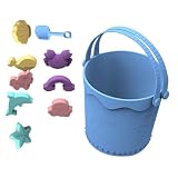 kivrimlarv Beach Set For Kids | Silicone Sand Toy For Kids | Travel Friendly Beach Set, Portable Beach Sand Toys, Toddler Beach Play Set, Kids Silicone Beach Toys,