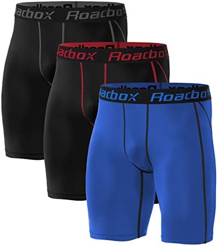 Roadbox 1, 2 oder 3 Pack Herren Kompressionsshorts, Schnelltrocknendes Base Layer Unterhose Tights Kurz Laufunterwäsche