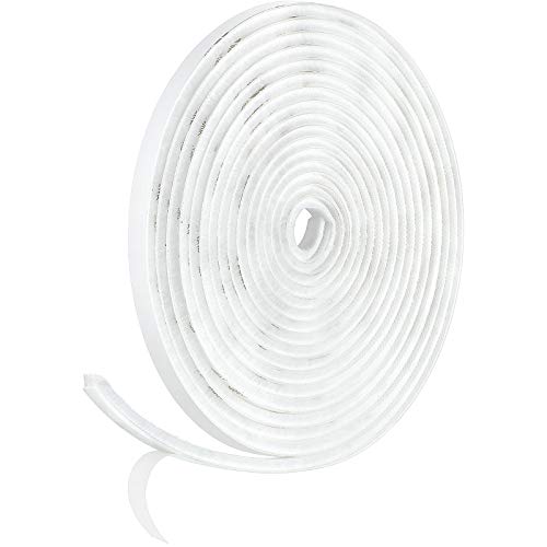 Brush Weather Stripping Weatherstrip Draft-Air Stopper High-Density Self-Adhesive Frame Brush Seal Draught Excluders for Sliding Doors Window and Wardrobe 9 mm (W) x 5 mm (T) x 5 m (L) (White)