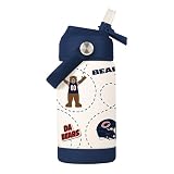 FANMATS NFL Chicago Bears Mascot Stainless-Steel Kids Cup — Powder-Coated Steel | 12 Fluid oz | Team Color | Soft Silicone Mouthpiece & Carrying Loop