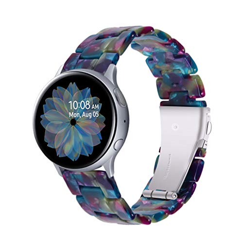 Resin Bands Compatible With Galaxy Watch4 40Mm 44Mm/Galaxy Watch4 Classic 42Mm 46Mm/Galaxy Watch3 41Mm Watchband 20Mm Resin Watch Strap Band Stainless Steel Buckle Strap Bracelet For Galaxy Watch 5/Galaxy Watch 5 Pro (Multicolor) #TOP5