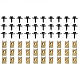 Anhoer 60PCS Karosserieschrauben 30 Sätze Schraube Mutter Clip Schnappmutter Set Blechmutter Schraube Mutter Clip Kit Auto Befestigung Clips Klemmen Schnappmutter Feder Blechmutter