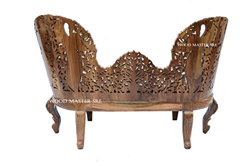 Image of Luxury Wooden Teakwwood Five Seater Sofa Set for Living Room (Honey Brown) Solid Wood Outdoor Chair 5 Seater Sofa | (19)