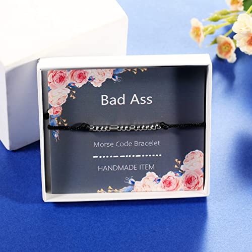image for ASELFAD Christmas Gifts for Women, Morse Code Bracelets, Inspirational