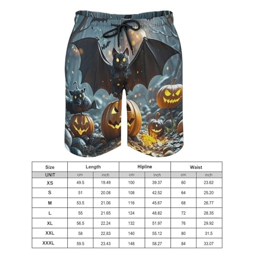 Men's Swim Trunks Quick Dry Board Shorts with Pockets Beach Shorts Halloween Bat Bathing Suits for Men2