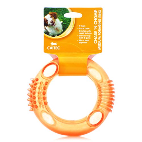 Brinquedo Dispensador de Petiscos para Cães Caitec Foraging Ring Laranja 17,78 cm