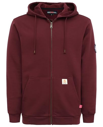 BOCOMAL FR Hoodies Zipper Front 10.5oz Cotton Fleece Flame Resistant Hooded Sweatshirts