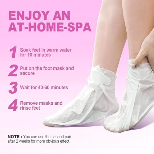 Amococo 5Packs Foot Mask with Niacinamide, Deep Hydration Foot for Dry Cracked Skin, Nourishing Care with Shea Butter & Vitamin E, SPA at Home, 6.3oz - Thumbnail 4