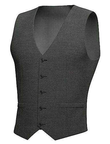 Gilet homme vintage costume col en V gilet de mariage décontracté chic