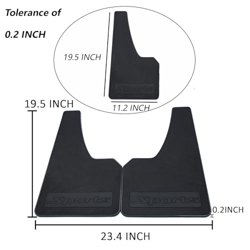 Image of Car Mud Flaps Universal Sport Car Styling Rubber Mud Guards (23.4 * 19.5 * 0.2, 4pcs)