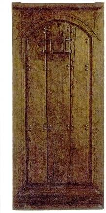 Traditional Authentic Mexican Oak Door 5 with Hinges, Handle and Jamb