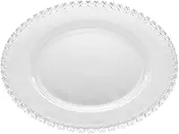 LYOR - Prato Para Sobremesa de Cristal Coração Transparente 20cm - Mesa Posta - Itens Para Casa - Utensílios de Cozinha - Enxoval - Casamento - Decoração