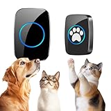 Edge Touch Dog Bell – Blk Long-Range Wireless Dog Door Bell 1000ft with LED, Waterproof Dog Buttons & Dog Clicker for Communication, Durable Bells for Dog Training to Go Outside(1 Bell & 1 Chime)