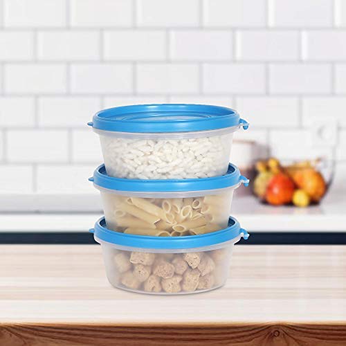 Image of Cutting EDGE Nesterware 500ml Round Stackable Food Container (Set of 3,) | BPA-free plastic, stackable design, leak-proof, kitchen storage, pantry, fridge, meal prep, reusable, travel use