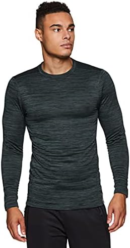 RBX Men's Compression Fleece Lined Thermal Long Sleeve Base Layer Top F19 Dark Green M