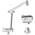 Matework 16 Inch Adjustable Shower Extension Arm, G1/2 Universal Thread Rain Shower Head Extension Arm, Shower Extender with Lock Joints, Polished Chrome Flexible Height & Angle
