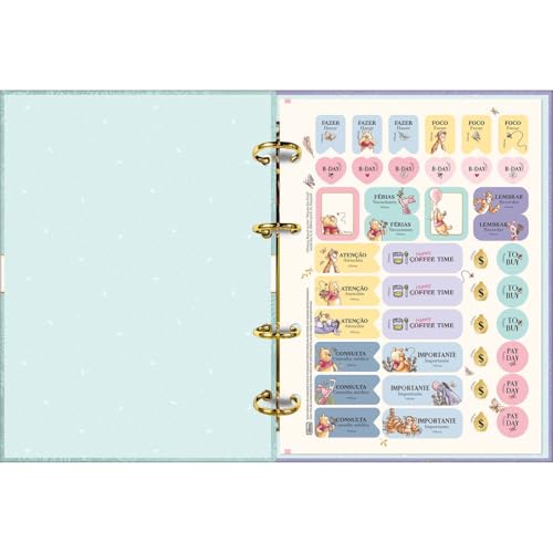 Tilibra - Caderno Argolado Cartonado Colegial Pooh 80 Folhas