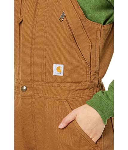 Carhartt Women's Loose Fit Washed Duck Insulated Biberall Overall, Carhartt Brown, Large Short Us #TOP2
