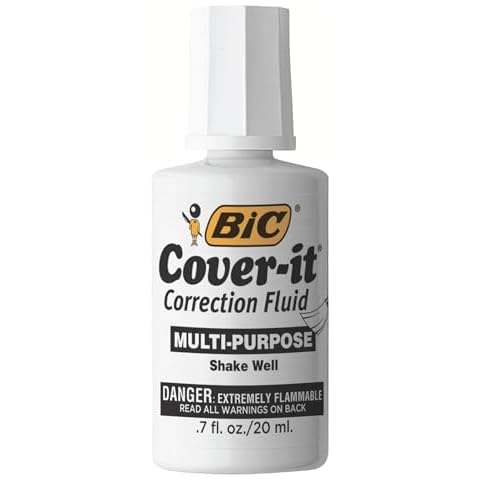 BIC Cover It Correction Fluid, 20 ml, White Cover