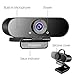 Webcam with Stereo Microphone and Privacy cover , FULL HD 1080P by USB terminal,110 ° Wide-Angle for Conferencing, Distance learning or Meeting, Video chatting ,Calling, Team gaming etc.,(Black)