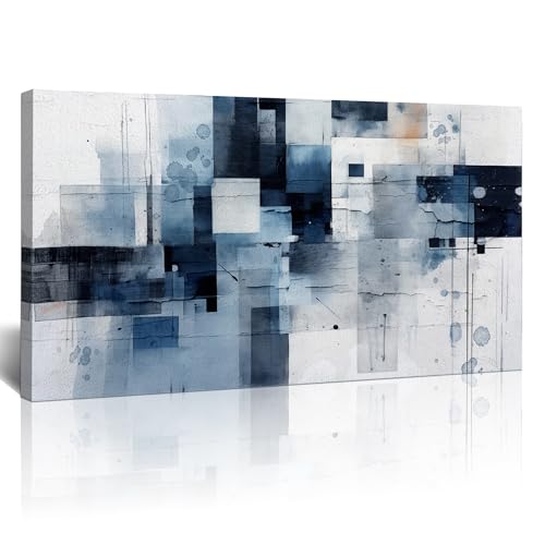 Lapremoly Abstract Canvas Wall Art - Large Color Block Wall Decor for Living Room, Office, Bedroom - 24"X48"