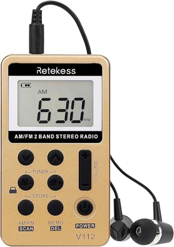 Retekess V112 Radio Portátil Pequeña, Mini Radio Digital de Bolsi...