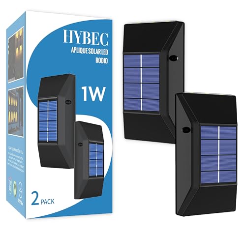 HYBEC - Aplique Extérieur Murale Led Solaire, Lampe Solaire Exterieur Murale, Lampe Solaire Auto...