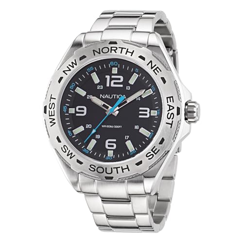 Image of Nautica Clearwater Beach Black Round Dial Analog Men's Watch - NAPCWS301