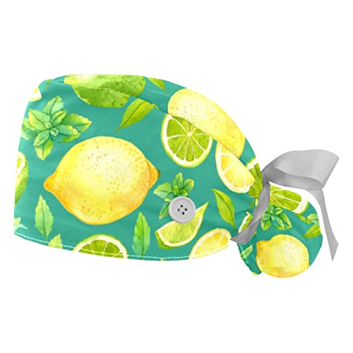 Casquettes de travail au motif citron JDEZ idéales pour rester au frais en cuisine et atelier