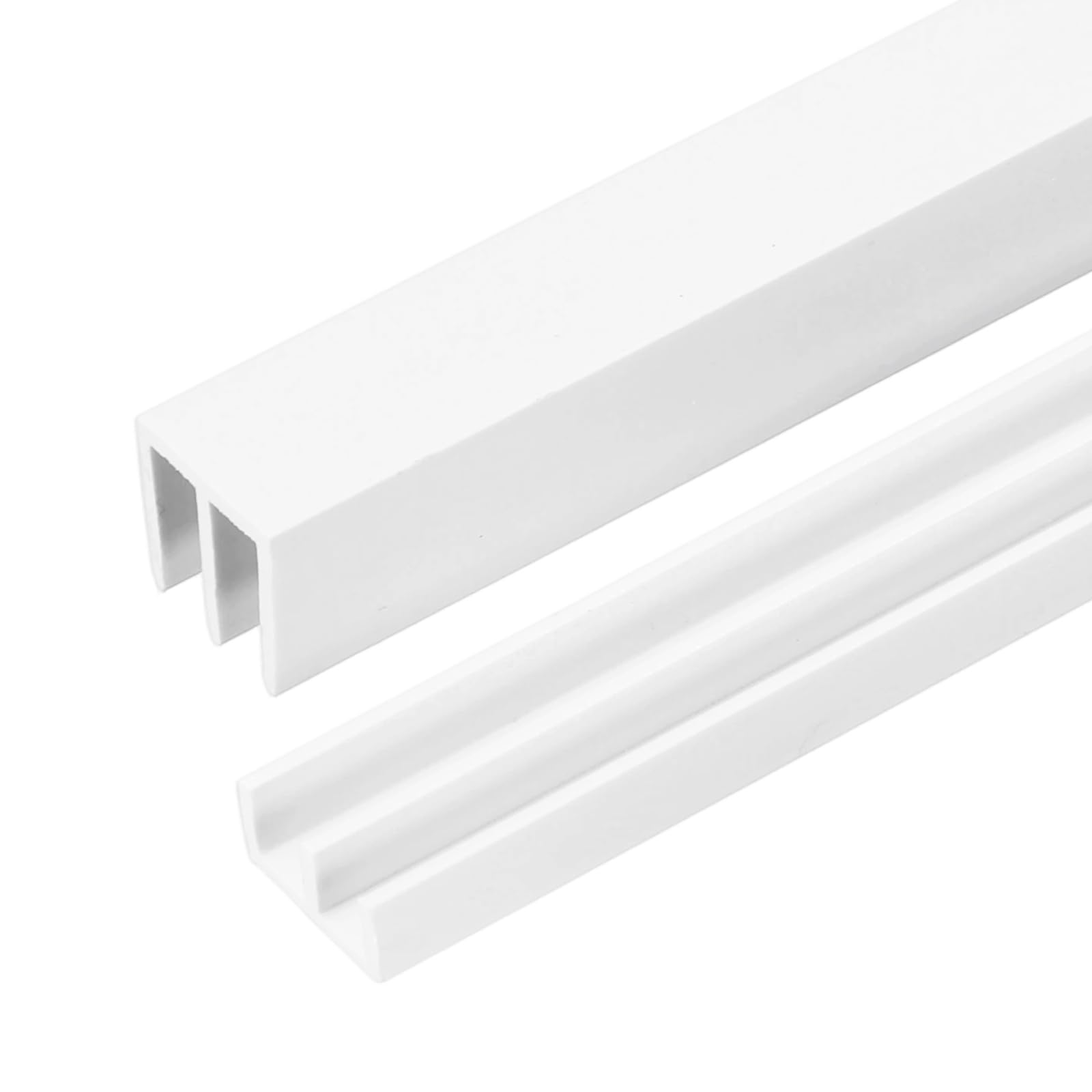 sourcing map Plastic Sliding Door Track, 1.97Ft Sliding Glass Cabinet Window Track Hardware Set for 1/8" Thick Panels, for Small Bypassing Closet Door, White