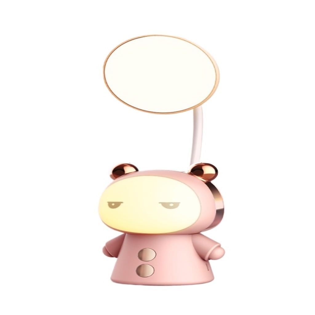 Lampe Bureau Lampe De Bureau Rechargeable Créative Dessin Animé Protection Des Yeux Lampe De Bureau Apprentissage Lecture Lampe De Bureau Veilleuse Lampe Led Bureau(Pink)