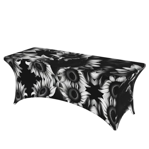 Housse de table extensible 1,8m EdWal en élasthanne à motif tournesols