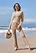 Pink Queen Beach Cover Up Women Summer 2 Piece Crochet Knit Crop Top Bathing Suit Coverups Pants Outfits Apricot S