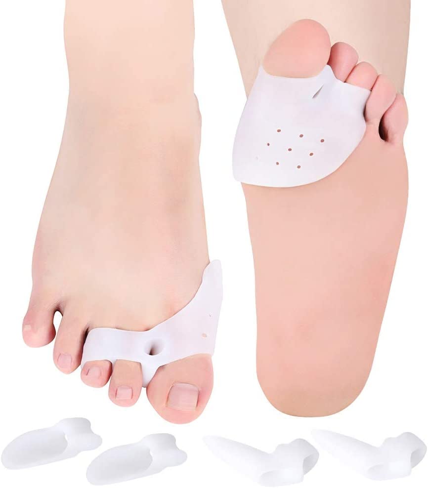 KASTWAVE 3 Pairs Bunion Correctors Gel Thumb Hallux Valgus Care Set, 1 Pair Big Toe Straightener, 1 Pair 2-Toe Separator and 1 Pair 3-Toe Bunion Protector for Men and Women, Pain Relief and Separation