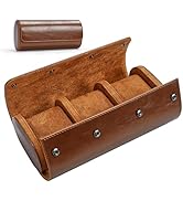 VILLCASE Travel Watch Storage Organizer Case for 3 Watches PU Leather Roll Watch Box Bracelet Sto...