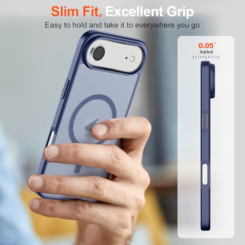 Image of SUPFINE Magnetic for iPhone Air Case (Compatible with MagSafe)(Military Grade Drop Protection) Slim Translucent Matte Shockproof with Anti-Fingerprint Phone Cover for 17 Air,Lavender Gray