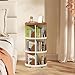 IEUDNS Mobile Bookshelf Rolling Bookshelf Utility Cart Multifunctional Book Cart Corner Bookshelf for Household Office Children Room, Brown, 3 Tiers