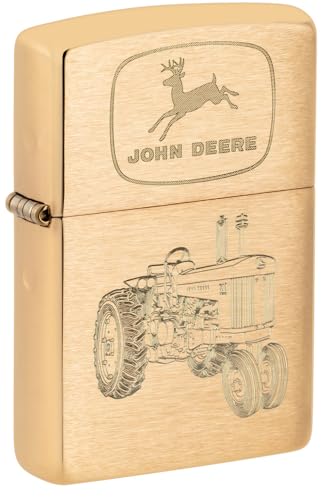 Encendedor de bolsillo Zippo John Deere Tractor Latón miniatura 1