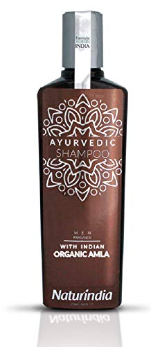 Naturindia Ayurvedic Shampoo for Men Hair Growth ORGANIC AMLA DHT Blocker Indian Vitalize Formula for Shiny and Strong Hair with Vitamin C and B-Complex and natural herbs from India 8,4 oz