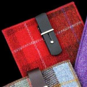 Kindle Sleeve in Harris Tweed Design (Red Check)