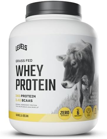 Levels Grass Fed Whey Protein Powder, No Artificials, 24G of Prot...