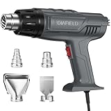 DIAFIELD 1850W Heat Gun, Dual Temperature Settings, Fast Heat Hot Air Gun, Durable& Overload Protection, with 4 Nozzles for Shrink Wrap, Vinyl, Crafts, Epoxy Resin