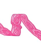 MYMERCERIE Dentelle Rachel Roses 28mm Rose Fluo au mètre